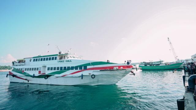 M/V Prince Khalil fastcraft plying Bongao-Lahad Datu Route. Photo credit: Official Facebook Page of Tawi-Tawi Governor Yshmael I. Sali.