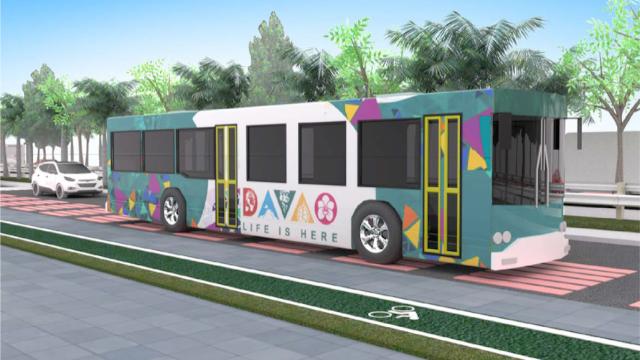An illustration of a low-carbon bus to be fielded in Davao City.